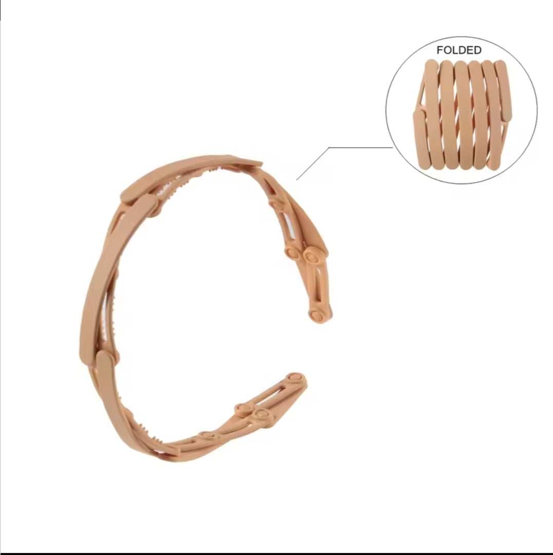 Combo Matte Foldable Headband And Bird Nest Hair Clip for Women & Girls | Compact Portable Non Slip Comb Hair Band with Retractable Teeth