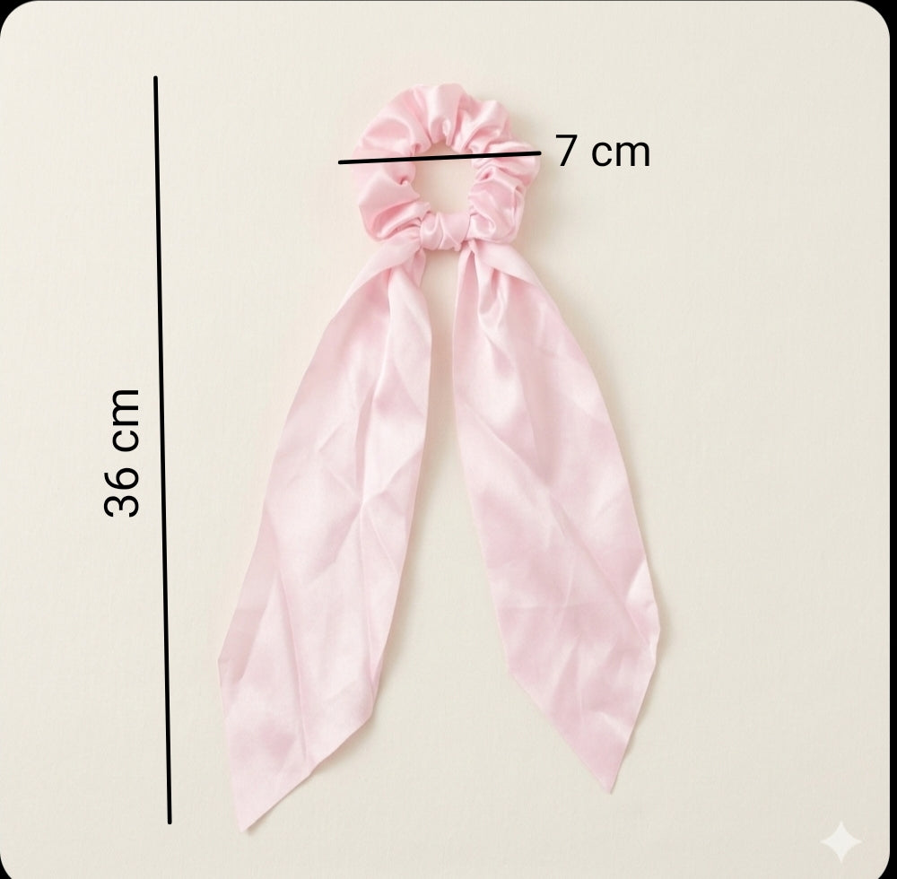 Premium Satin Scarf Hair Ties – 2-in-1 Removable Bow Scrunchie & Ponytail Holder – Anti-Frizz, No-Crease Silk-Feel Hair Accessories for Women & Girls