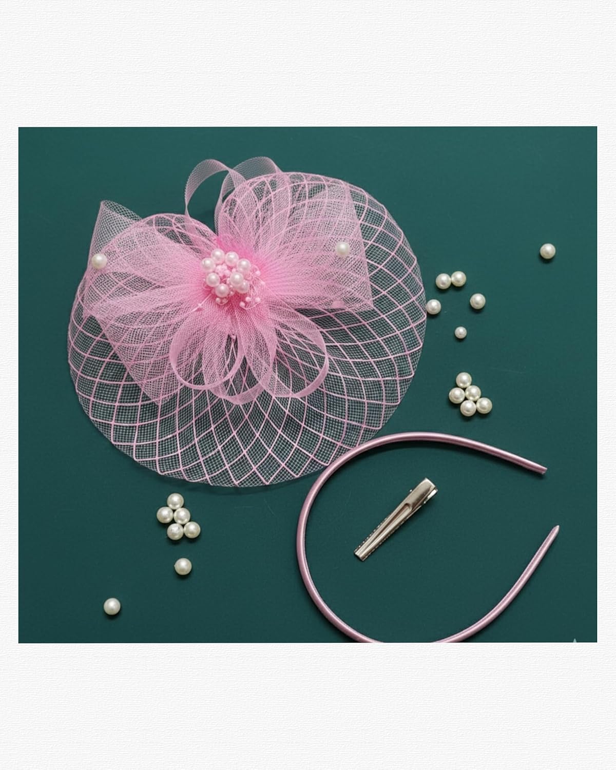 2 in 1 Hair Clip & Hair Band, Alligator Clip, for girls and kids Color Pink