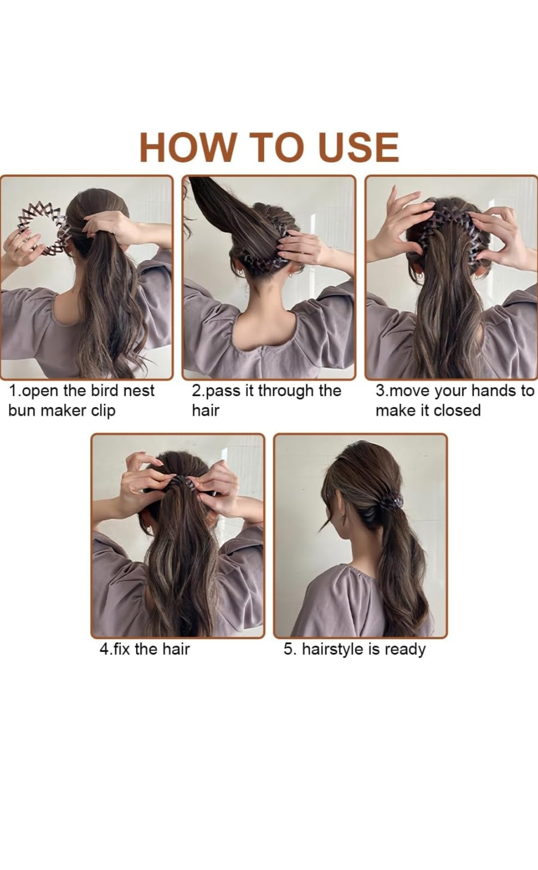 Combo Matte Foldable Headband And Bird Nest Hair Clip for Women & Girls | Compact Portable Non Slip Comb Hair Band with Retractable Teeth