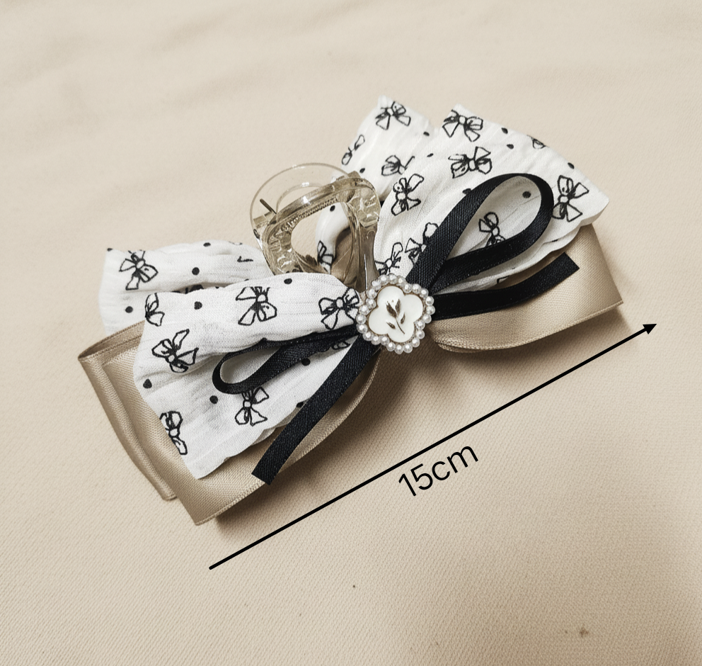 Hair Clutcher Hair Claw Clip With Bow Design, Ponytail Holder Hair Accessories Juda Clip Clutcher for Women & Girls
