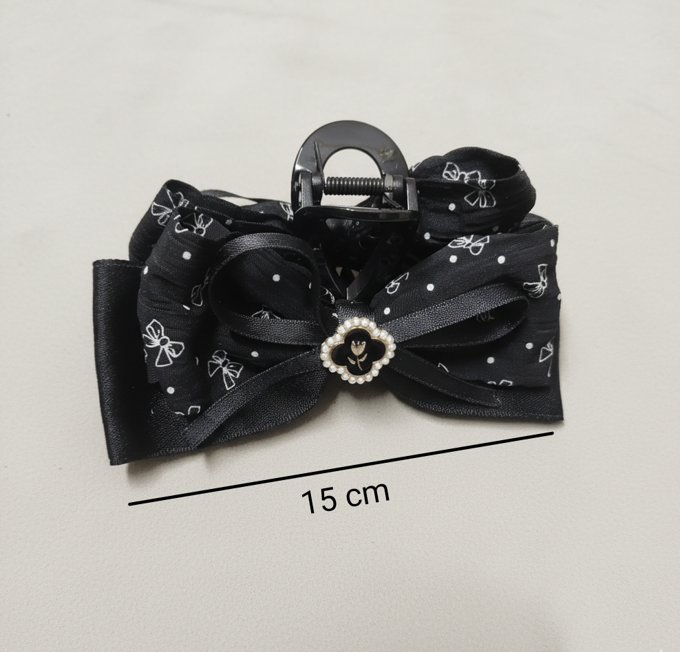 Hair Clutcher Hair Claw Clip With Bow Design, Ponytail Holder Hair Accessories Juda Clip Clutcher for Women & Girls