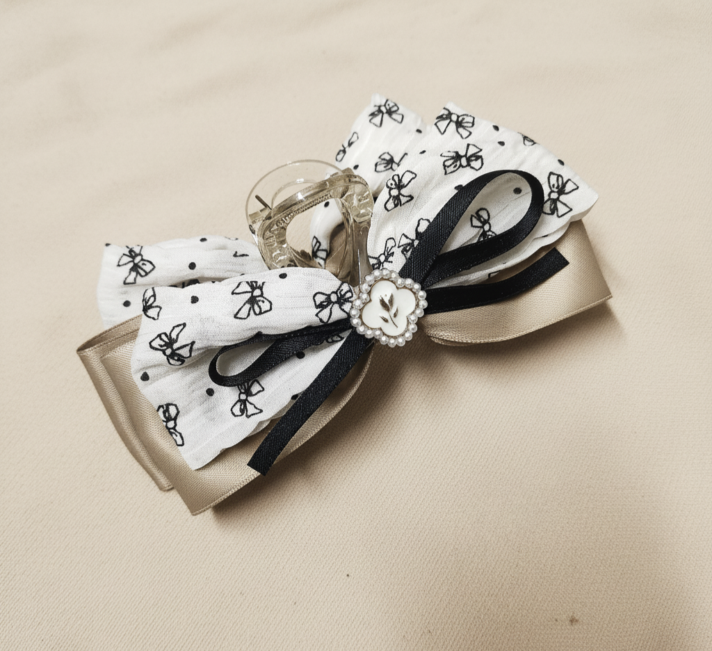 Hair Clutcher Hair Claw Clip With Bow Design, Ponytail Holder Hair Accessories Juda Clip Clutcher for Women & Girls